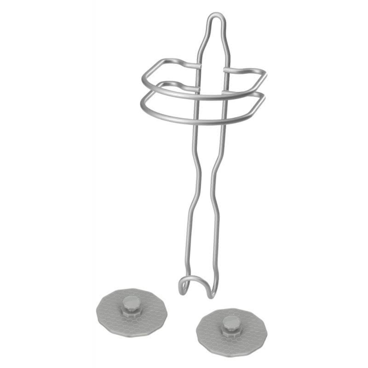 Suport pentru uscator de par Artic Frost, Metaltex, 19x19x10 cm,  metal/ invelis din polytherm, argintiu - imagine 3